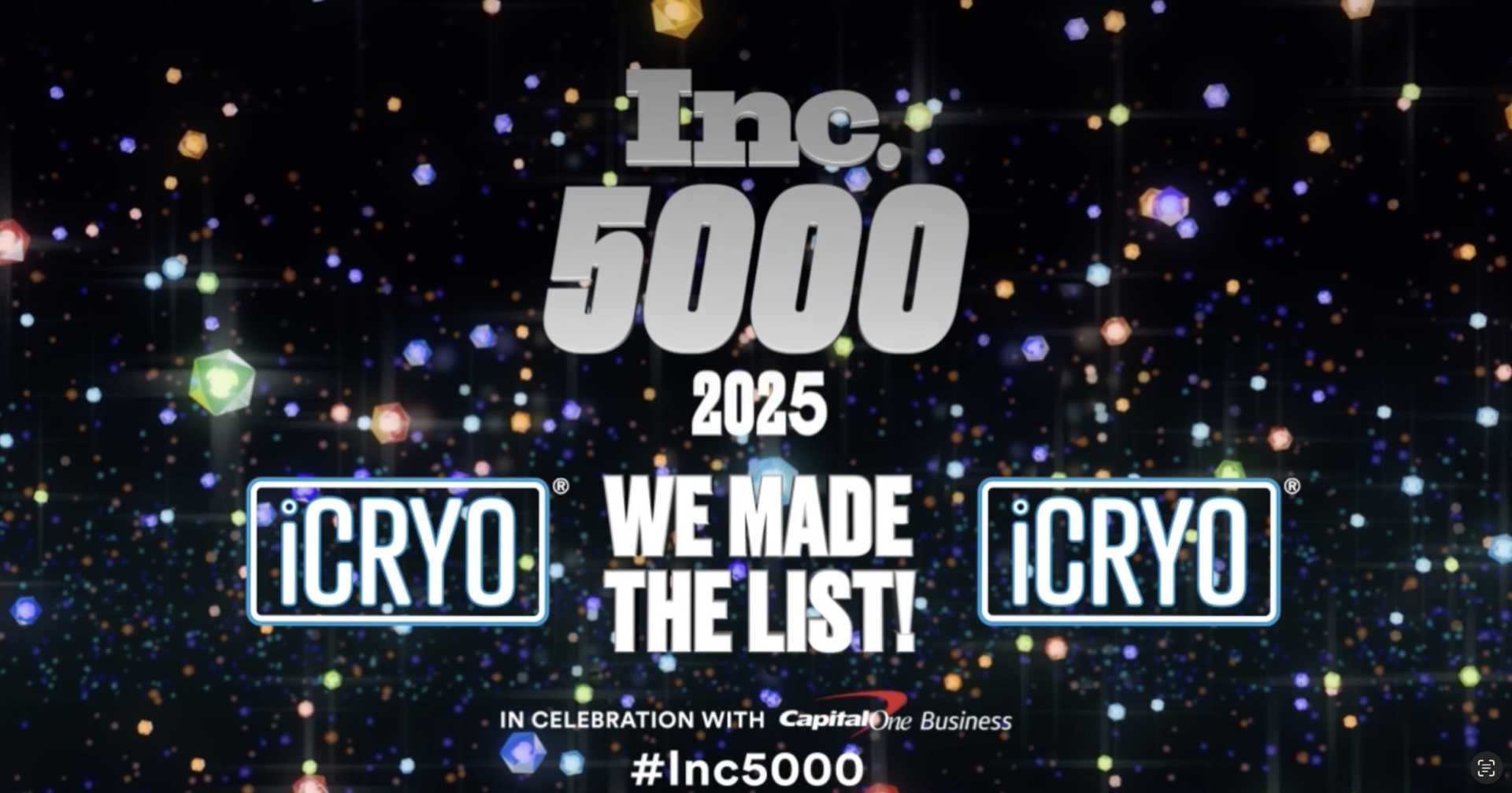 iCRYO Named for Third Time to Inc. 5000 List of Fastest-Growing Private Companies in America